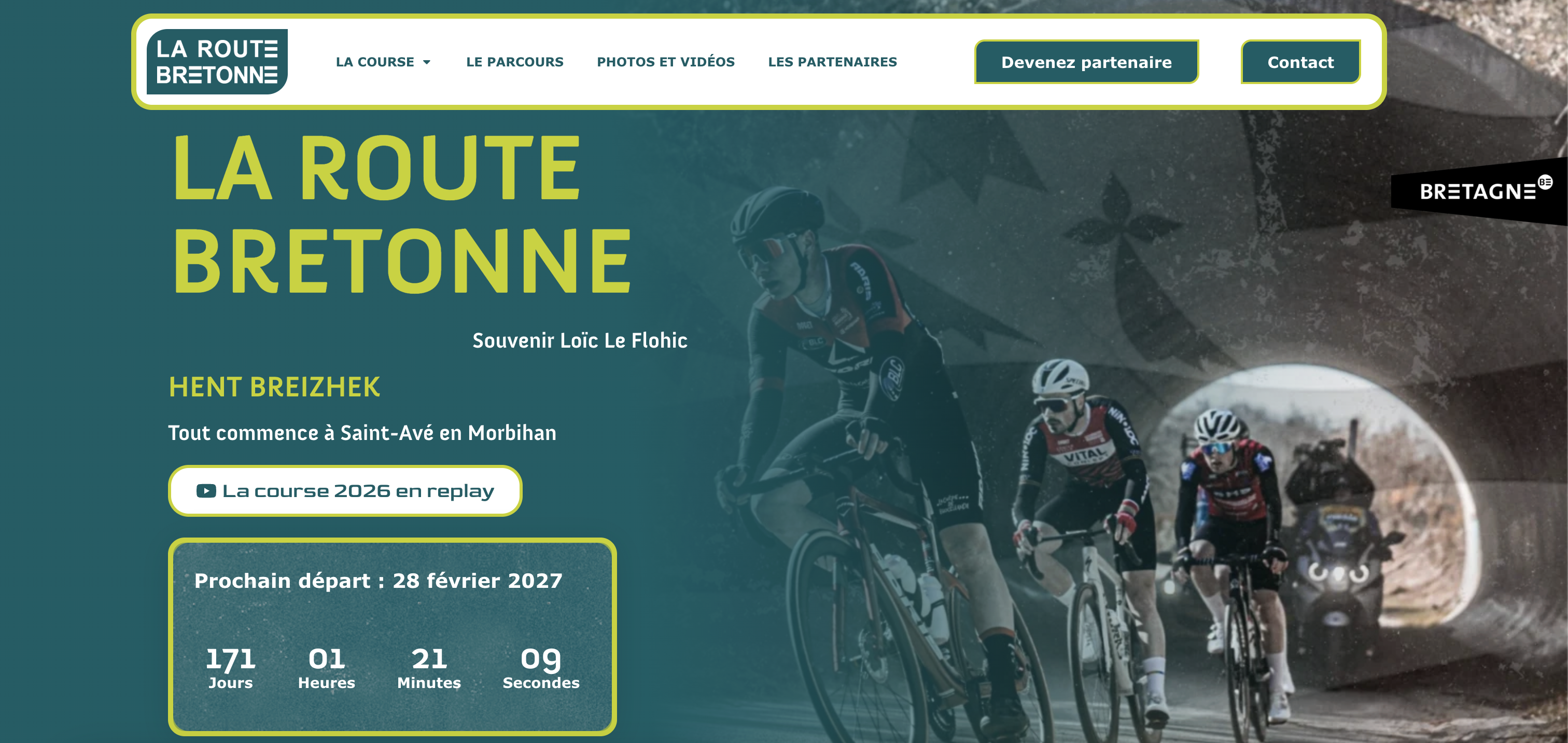 Vue complète du site La Route Bretonne réalisé avec WordPress et Elementor